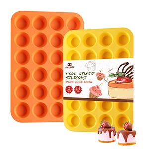 2PCS Silicone Mini Muffin Cupcake Pan, Kaloo Nonstick 24 Cups Silicone Muffin gallery