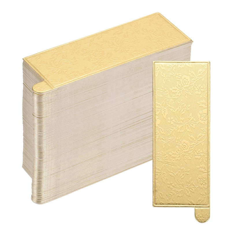 100pcs Mini Cake Boards, Mousse Cake Cardboards Rectangle for Cake (Gold)