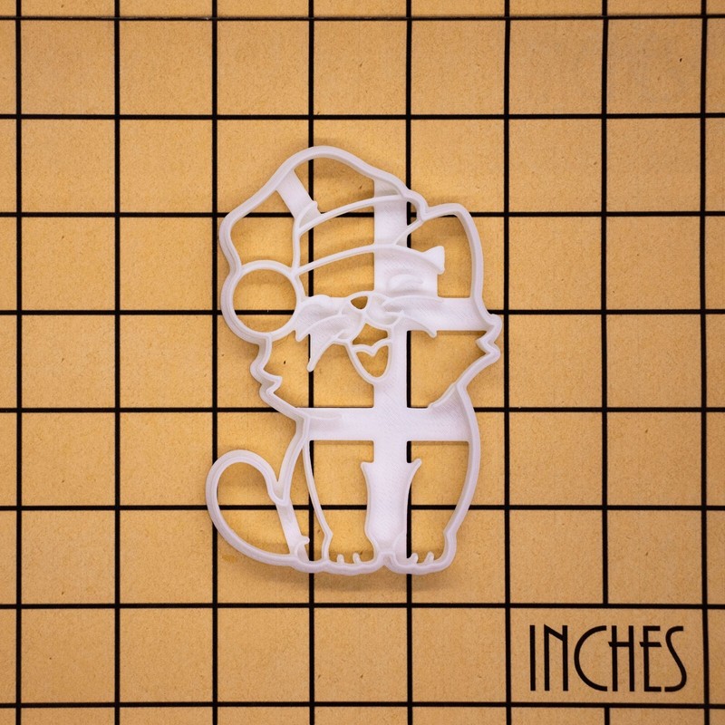 Happy Cat with Santa Hat Cookie Cutter - Christmas kitty treats feline kitten gallery