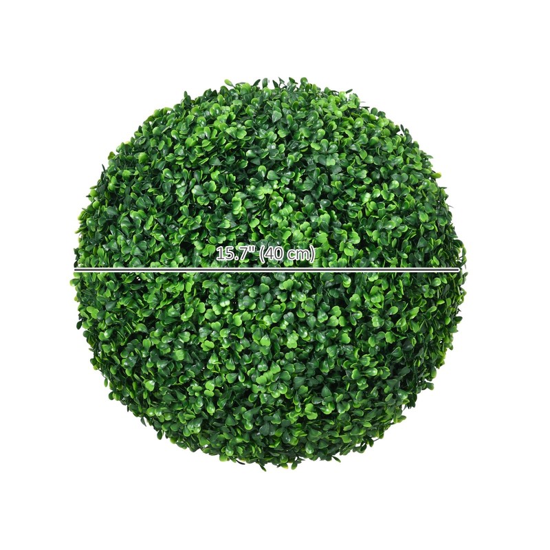 Homcom Artificial Boxwood Topiary Ball Set Of 2 15.7 Inch Faux Plant gallery