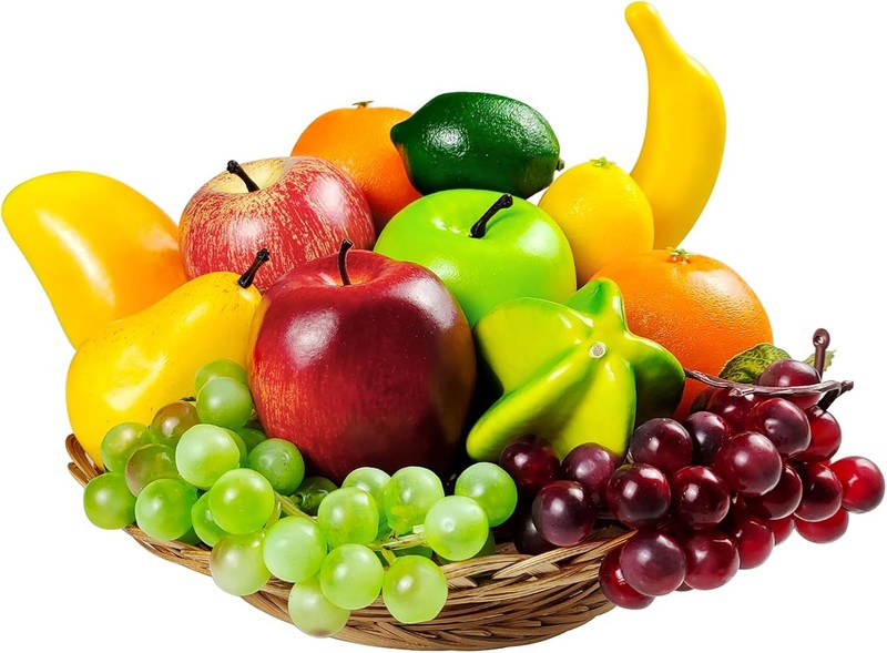 13 Pcs Artificial Fruits, Fake Fruits Decorat Home Realistic Faux