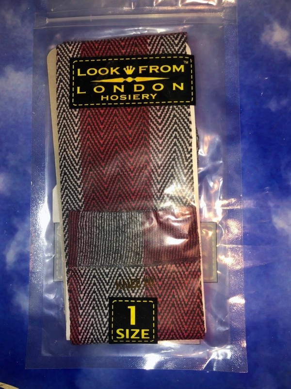 Look from London Vertical Wide Stripe Chevron Knee Hi Hosiery-NIP-$18 MSRP