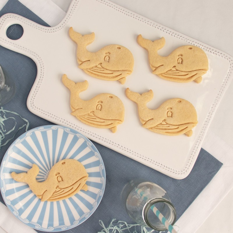 Set of 4 Cute Dolphin, Whale, Shark, Octopus Cookie Cutters - nautical ocean gallery
