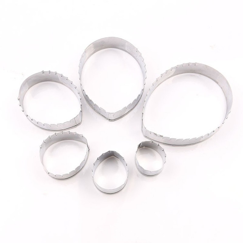 6 Pcs Stainless Steel Rose Leaves Petals Shaped Biscuit Molds for Baking gallery