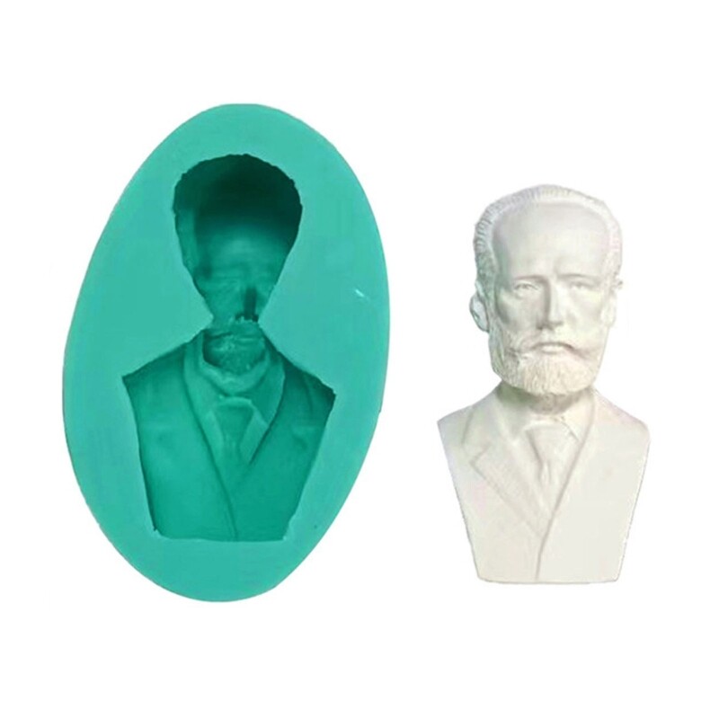 3D Portrait Sculpture Silicone Mold Fondant Cake Border Moulds Chocolate Mould