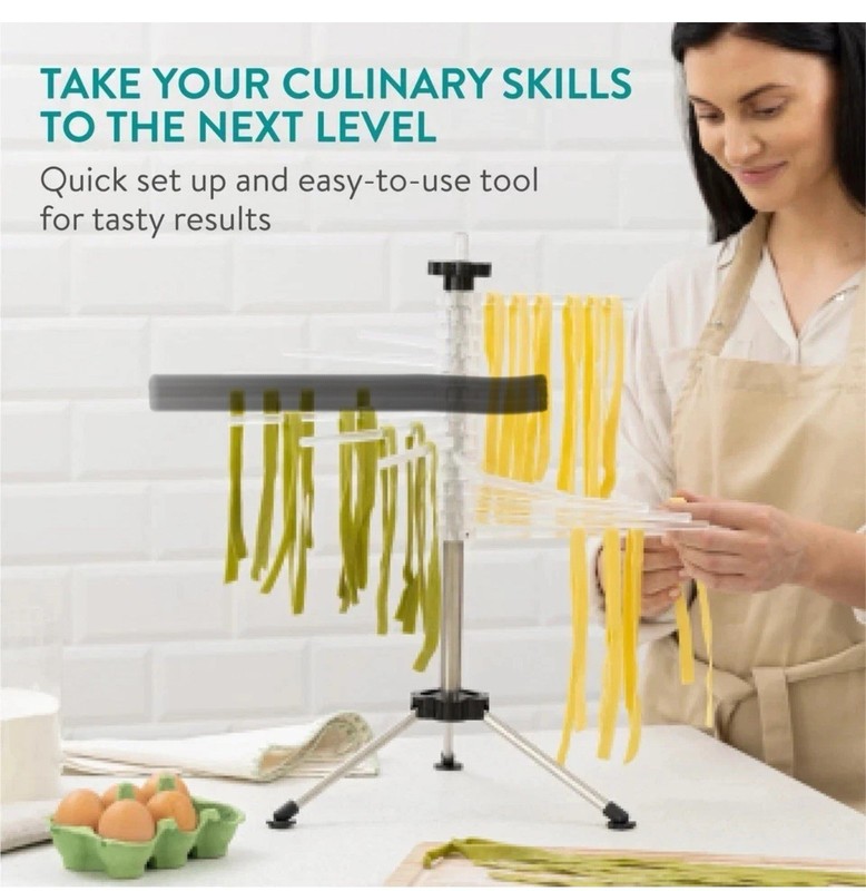 Collapsible Pasta Drying Rack - Tall Compact Spaghetti Noodle Stand with gallery