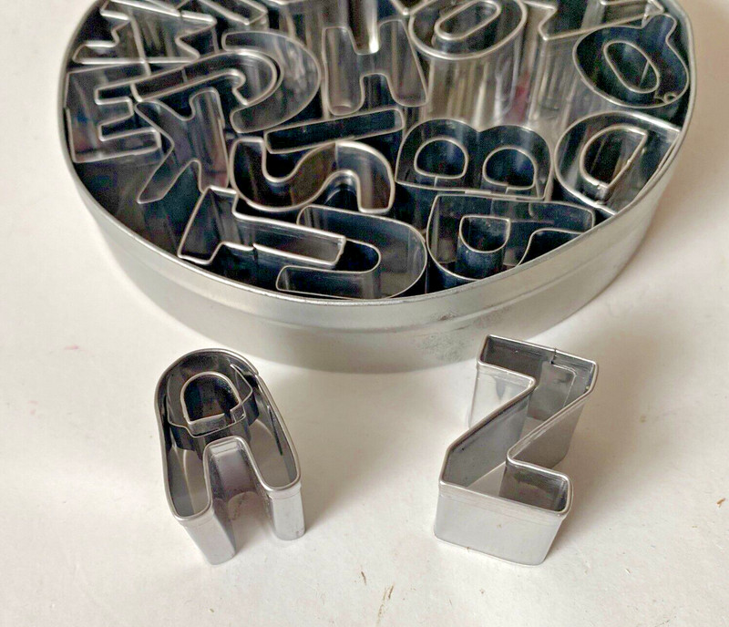 Set 26 Mini Metal Gourmet Alphabet Cutters Letters A To Z Cookie Cutters In Tin gallery