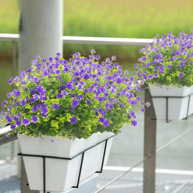 Grunyia 20 Bundles UV Resistant Artificial Flowers, Fake Outdoor/Indoor Decor gallery
