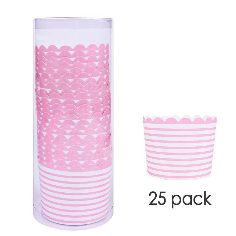 Full Size Paper Baking Cups, 6oz Pink Cupcake Liners for Cupcake Bath Bomb, M... gallery