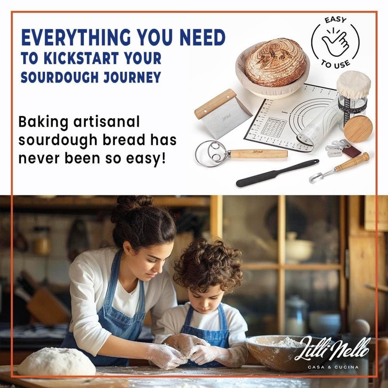 All-in-One Sourdough Starter Kit 18PCS - Premium Baking Supplies & Proofing Bask gallery
