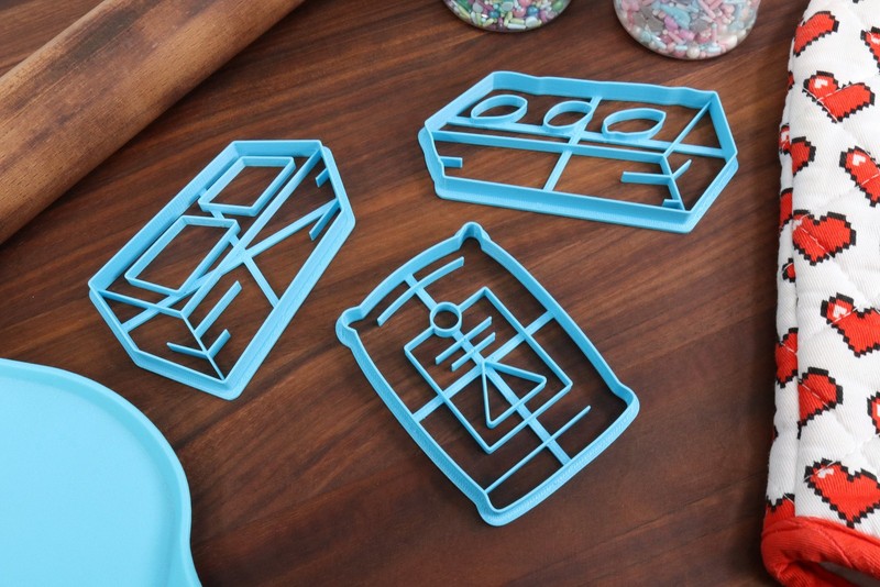 Construction Materials Cookie Cutters, Set 1 - Bag of Cement, Cinderblock, gallery