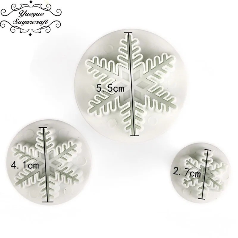 Sugarcraft Snowflake Plastic Fondant Cutter Cookie Cake Mold Baking Cake Mould gallery