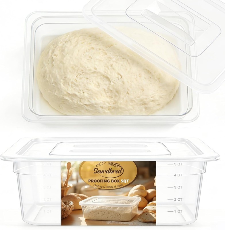 Dough Proofing Container, 5Qt Lar acity Holds Up to 6.6Lb of Dough,