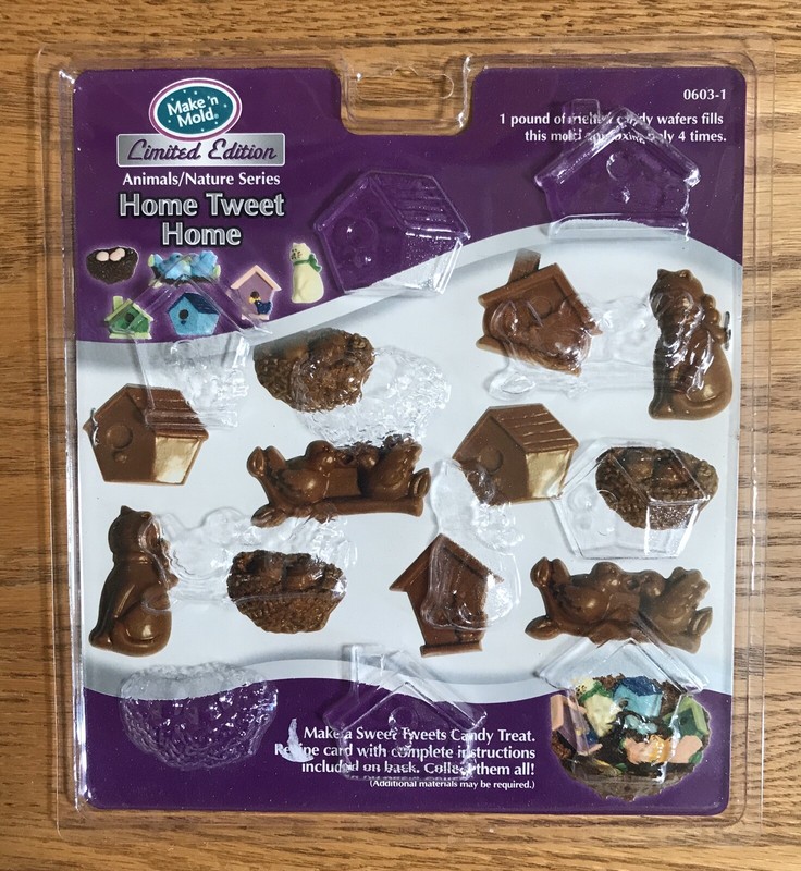 Make N Mold Candymaker Home Tweet Home Bids Cats Birdhouse Candy Mold NEW