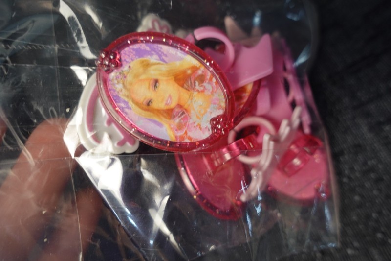 DecoPac Barbie cupcake ring topper / 10 ct / open box / pink purple