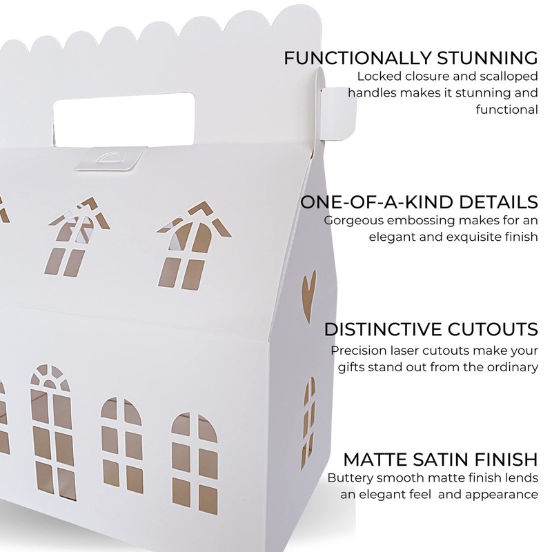 10 Pcs Large Mansion House Shaped Gift Boxes for Treats, Dessert, Fancy Cooki... gallery