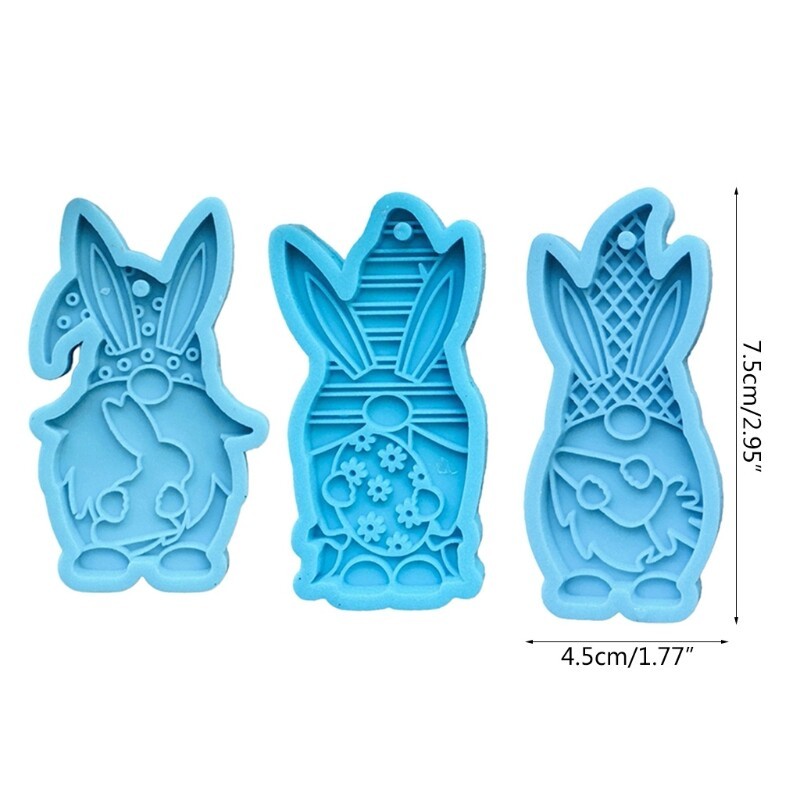 3-Piece Silicone Candy Molds Easter Rabbit Shape Perfect Gifts for Baking Lovers gallery