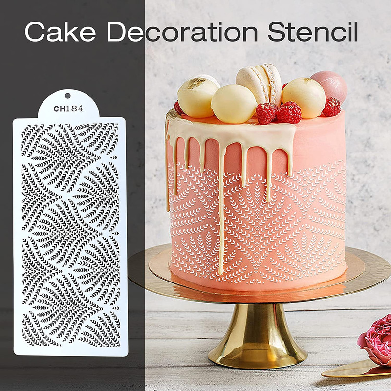 6-Piece Cake Decorating Stencils Set for Buttercream and Fondant Designs gallery