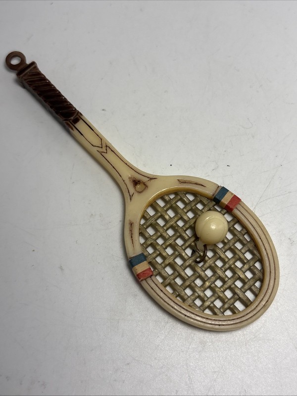 Vintage Hard Plastic Tennis Racket Cake Topper 1970s