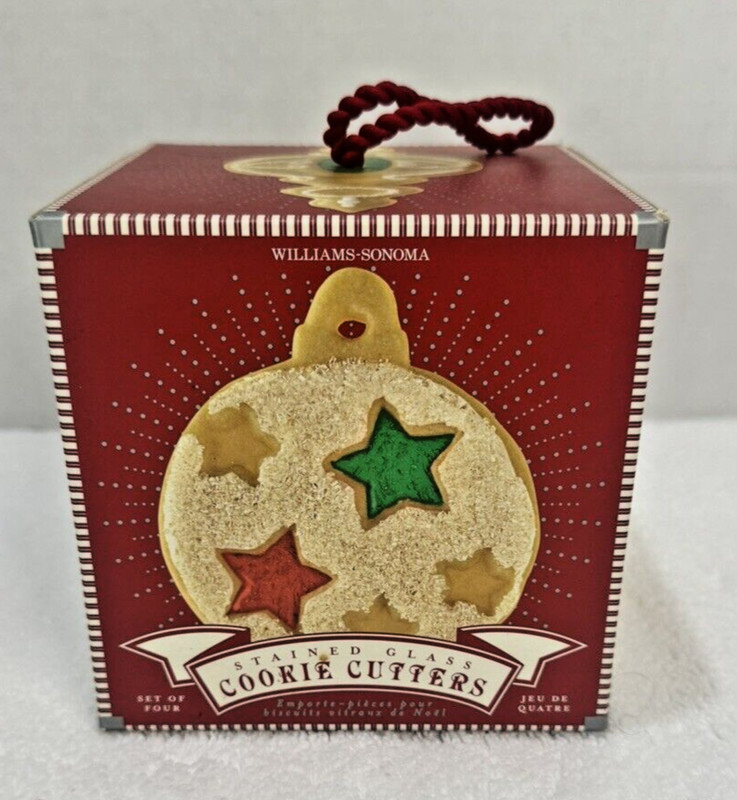 Williams Sonoma Cookie Cutters Stained Glass Christmas Holiday Ornaments NIB!
