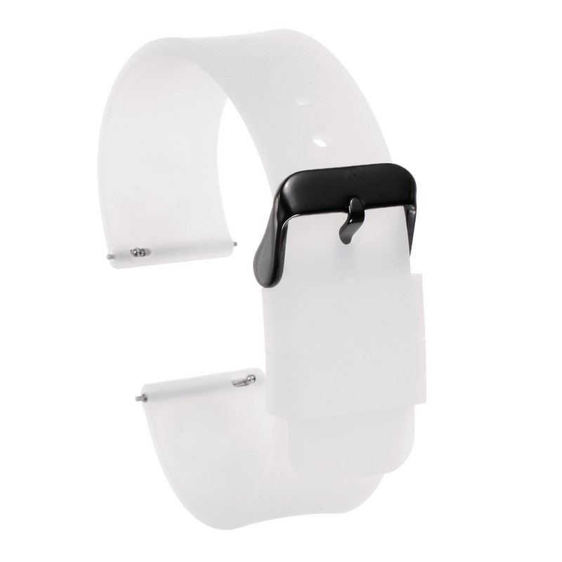 24mm Black Silicone Watch Strap with Quick Release