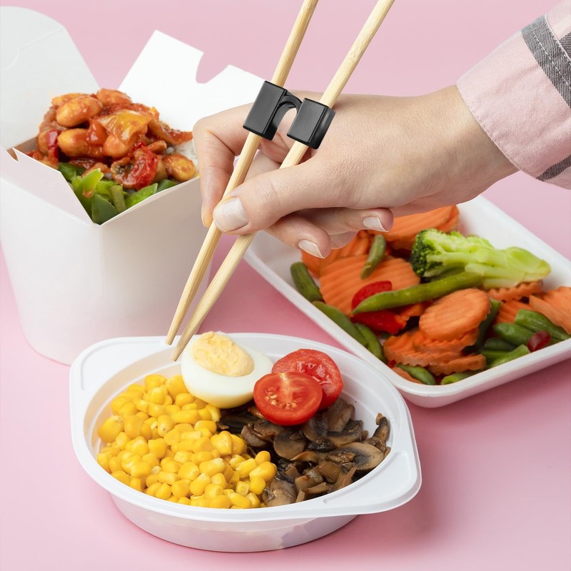 25 PCS Chopstick Helpers, Plastic Reusable Training Chopsticks Hinges Connect... gallery