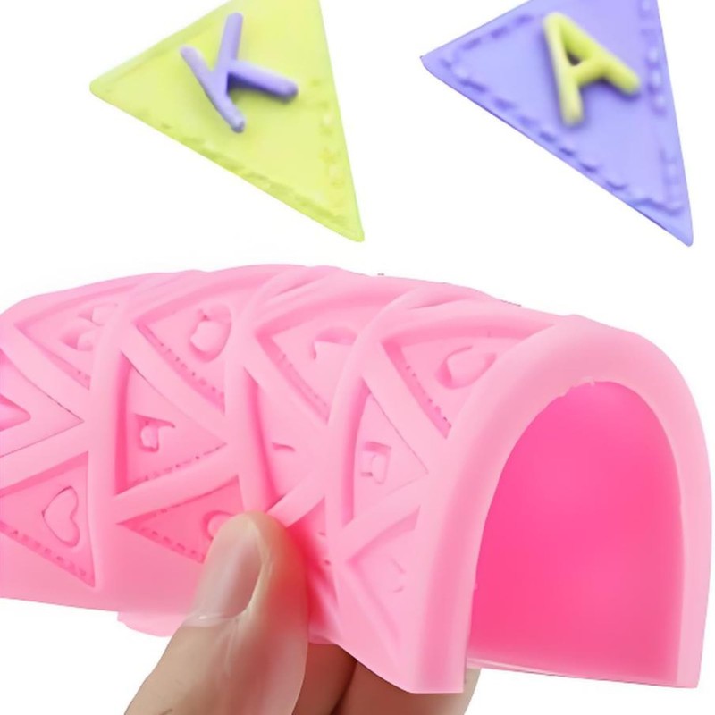 Silicone Baking Mat for Fondant and Chocolate, Letter Flag Bunting Cake 10 gallery