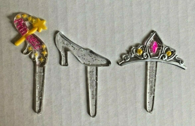 Bakery Crafts Plastic Cupcake Favors Toppers New Lot of 6 “Shoe/Crown Picks” #2