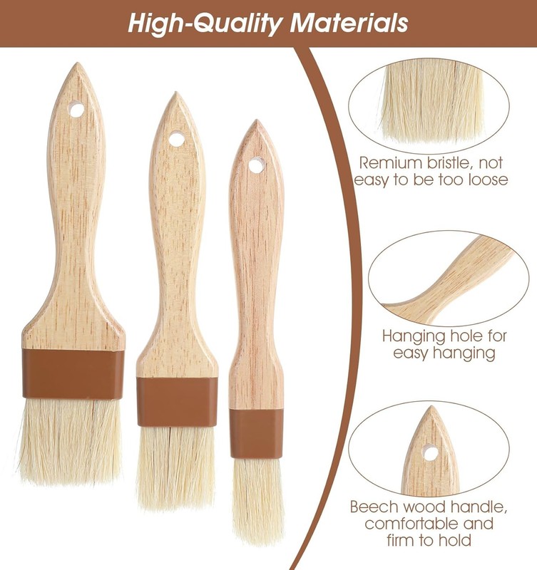 3Pcs Basting Brush for Cooking, Pastry Baking, Kitchen Yellow gallery
