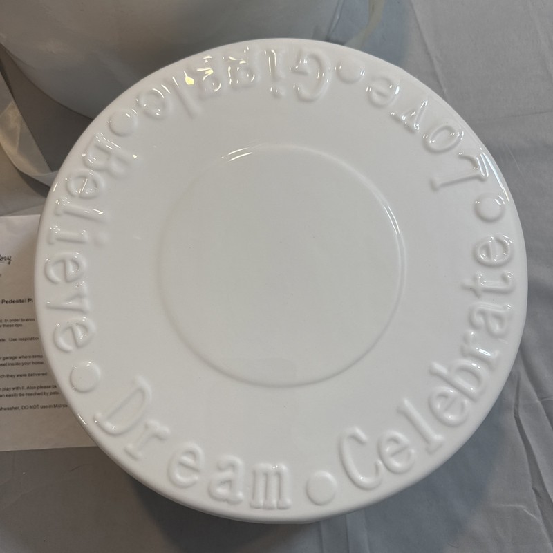 Quacker Factory Lifestyles Celebrations Pedestal Plate White With Charms gallery