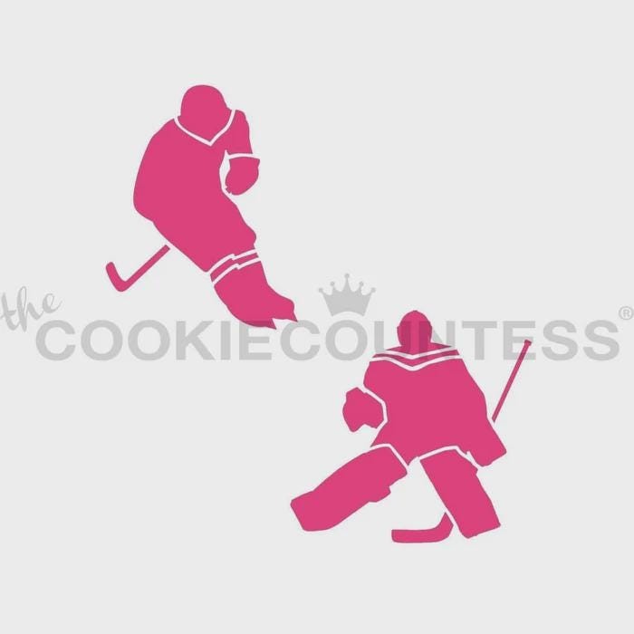 Ice Hockey Silhouettes Decorating Stencil by Cookie Countess gallery
