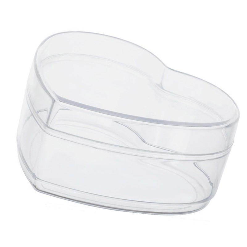 Heart/Round Storage Box Acrylic Containers with Lids for Candy Pills and Jewelry