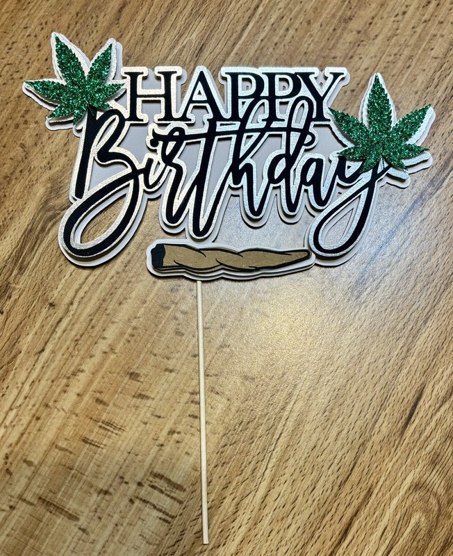 Custom Pot Leaf Green Leaf Cake Topper gallery