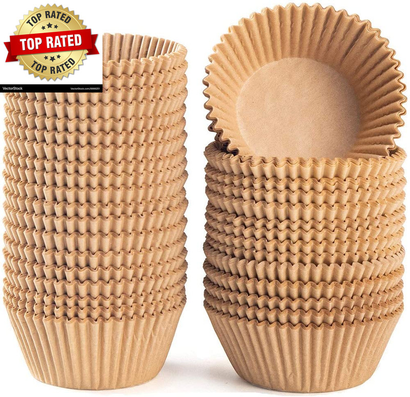 Standard Natural Cupcake Liners 500 Count, No Smell, Grease-Proof Paper Liners