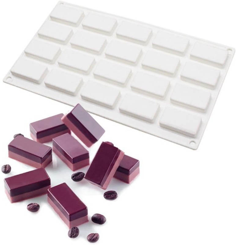 20 Cavity Rectangle Silicone Mold I_11.8 X6.8 X0.48 inch, as photos
