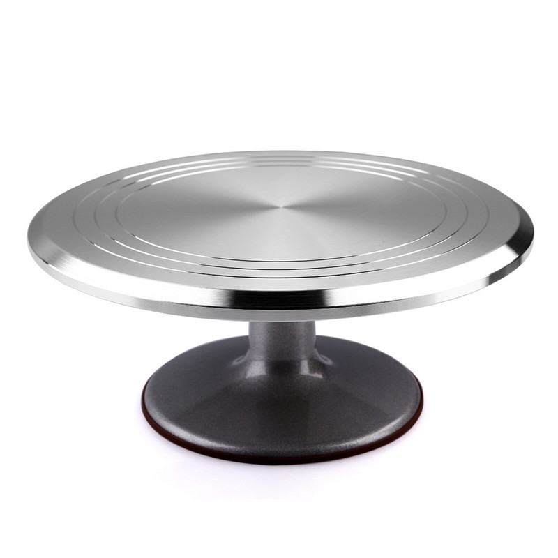 12 In Aluminum Cake Turntable Non-Slip Rotating Stand for Cake Decorating Baking