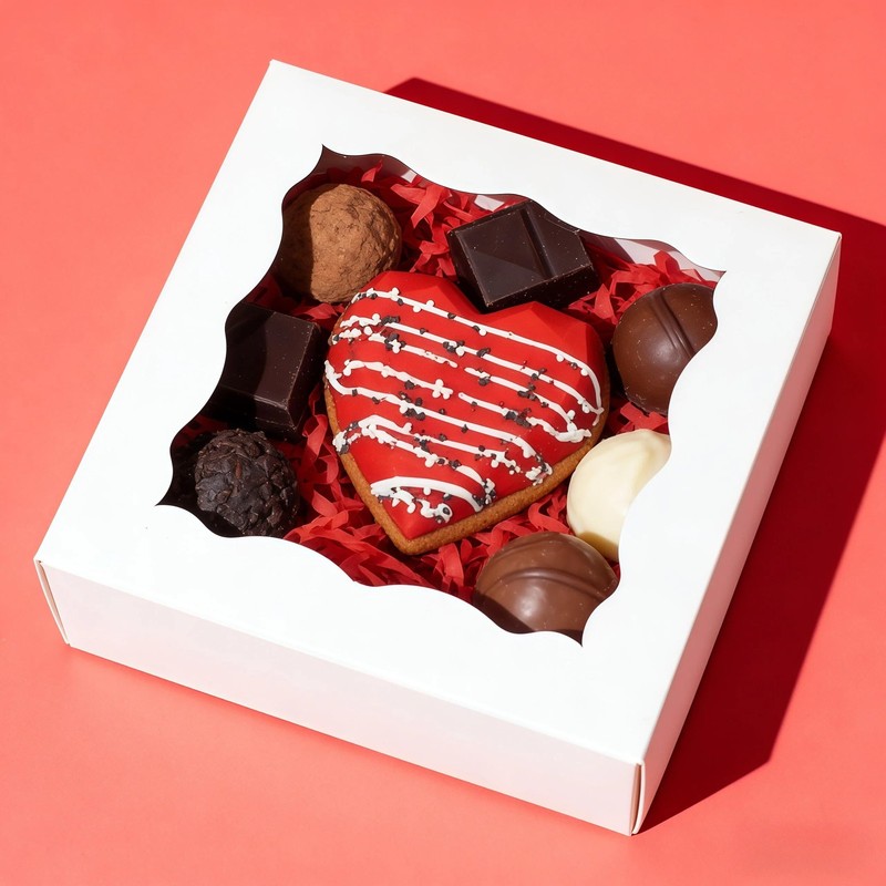 100 Pcs Individual Cookie Boxes 4 1/2" x 4 1/2" x 1 1/5" Small Gift Boxes Sin... gallery