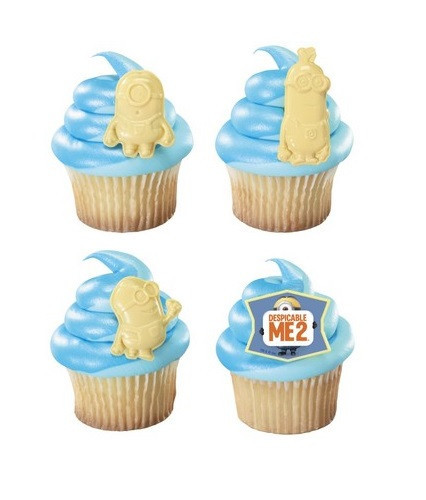 12 Despicable Me 2 Minions Cup Cake Rings Toppers Kid Bday Party Goody Bag Favor gallery