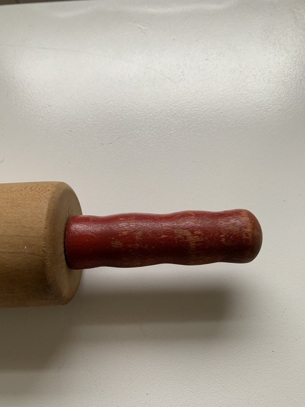 Vintage Wooden Rolling Pin Dough Roller Wood Handles 16 Inches Long 1960’s gallery