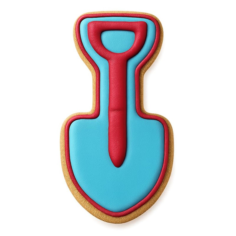 Round-Point Shovel Cookie Cutter & Stamp, Fondant & Clay - 4x1.8 gallery