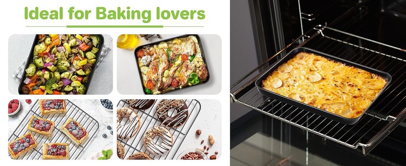 Nonstick Baking Sheet with Rack Set, 16 x 12 x 1 Inch Cookie Sheet Baking Pan gallery