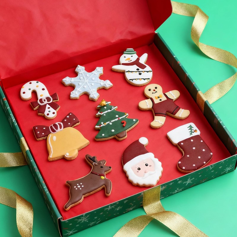 Christmas Cookie Cutters Set 9 Piece Stainless Steel Winter Holiday Metal Sha... gallery