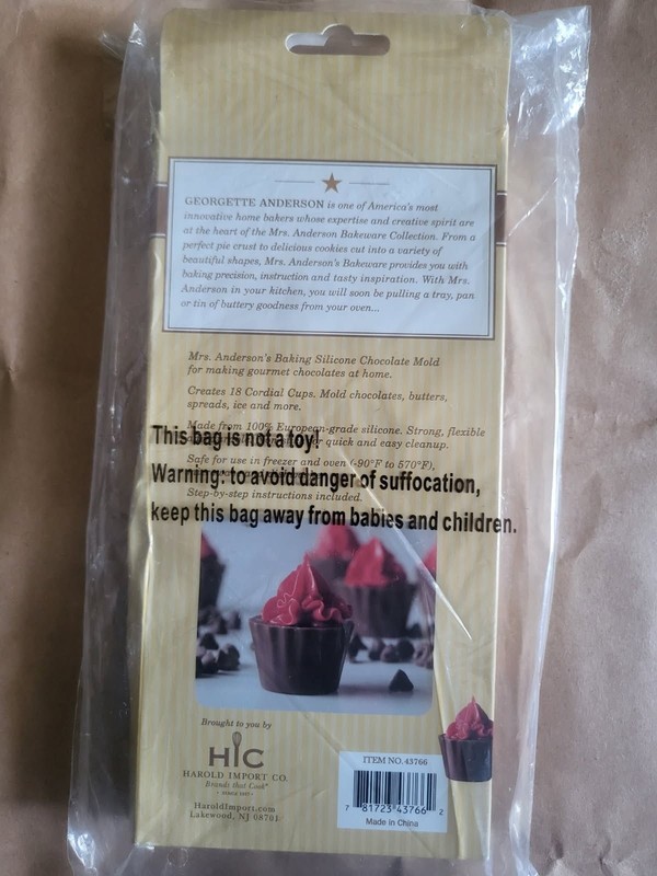 NEW Mrs. Anderson’s Baking Chocolate Form, Cordials, European-Grade Silicone gallery