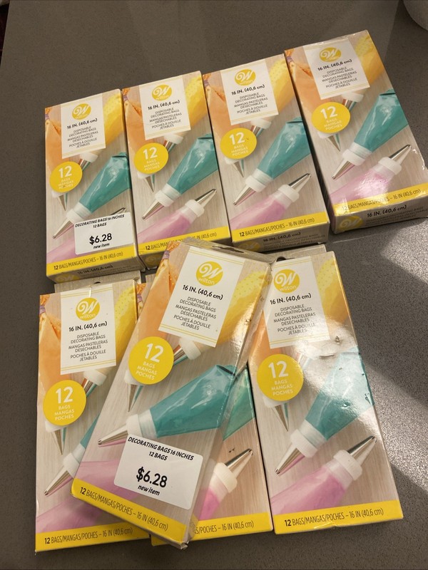 Wilton Disposable 16" Decorating Bags 12 Count Each Lot of 8 gallery