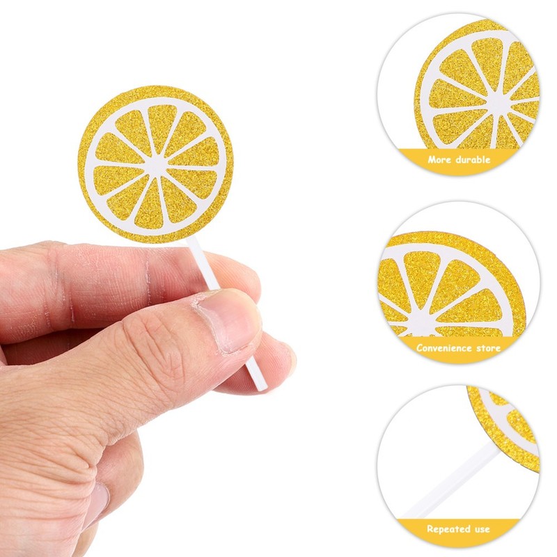 24pcs Cupcake Topper Yellow Birthday Party Decorations gallery