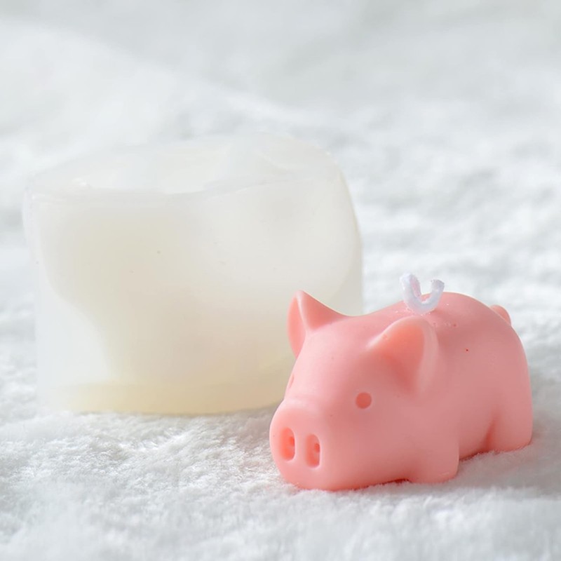Silicone Cute Pig Candle Cake Baking Cake Decoration Fondant Chocolate Mold gallery