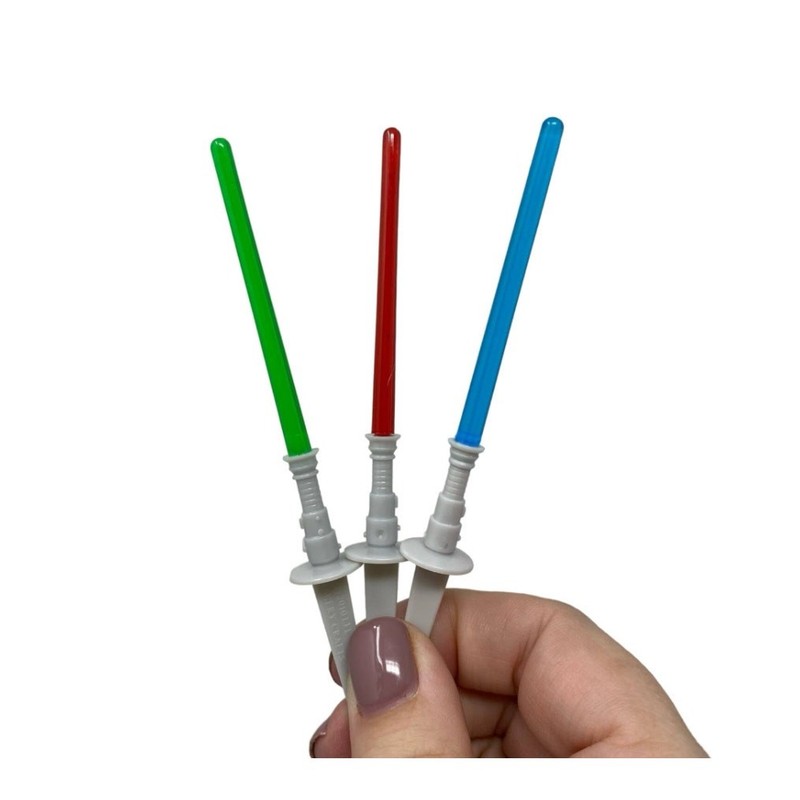 Lightsaber cupcake toppers red blue green Set of 24 birthday