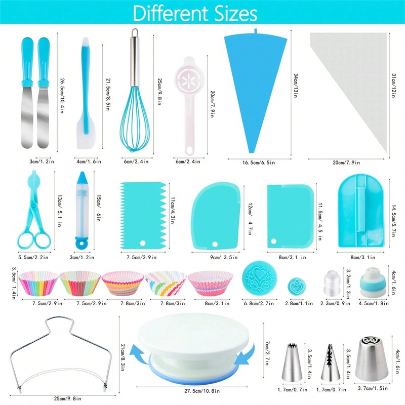 Beginner Cake Decorating Kit Turntable Piping Tools Creative Baking Set Easy Lea gallery