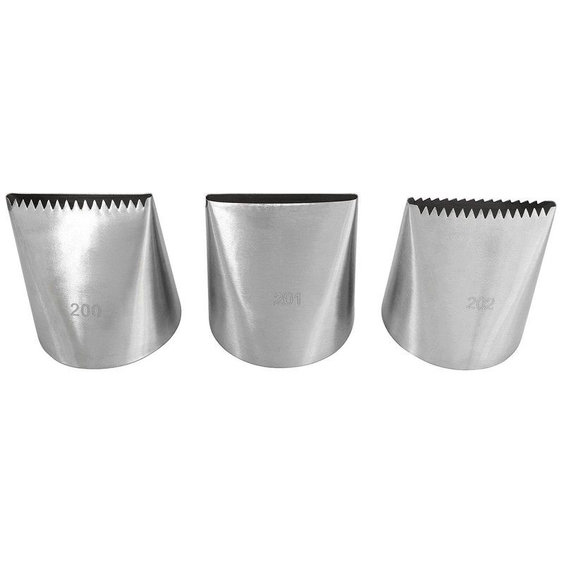 Ribbon Pastry Tip 3PCS 304 Stainless Steel Icing Piping Nozzles Cake Decorati…