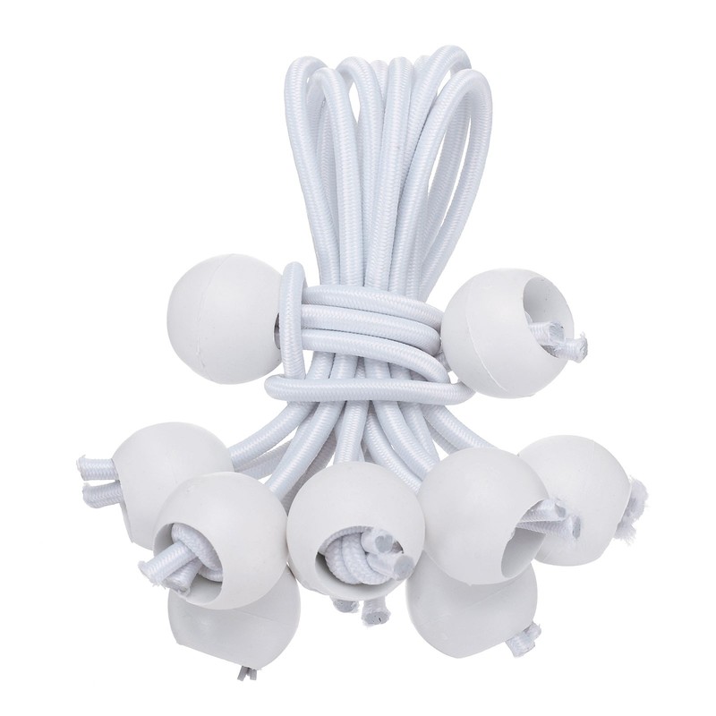 10Pcs Ball Bungee Cords 4″ Heavy Duty Bungee Cord Balls for Tent Holding White